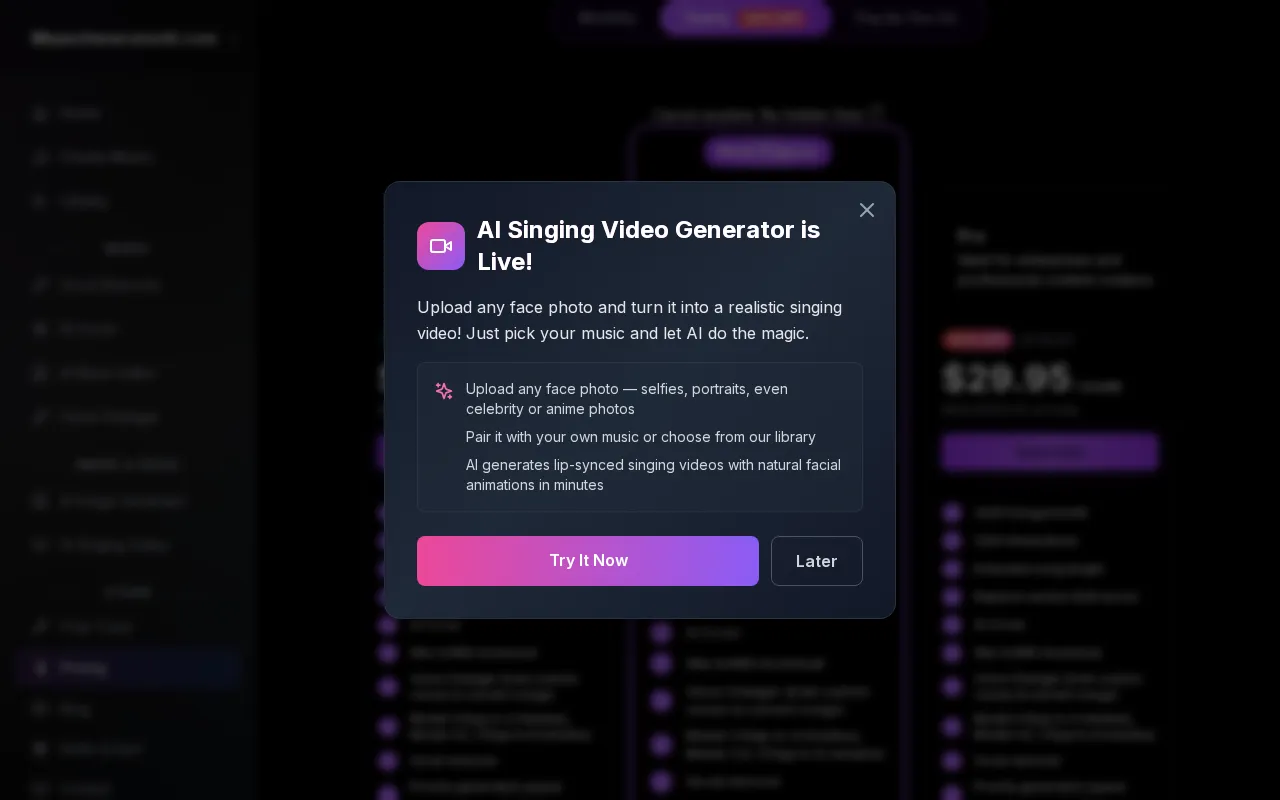 Musicgeneratorai — pricing page