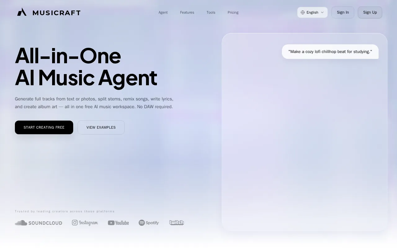 MusiCraft AI — preview screenshot