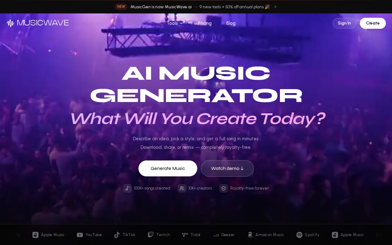 MusicWave — preview screenshot