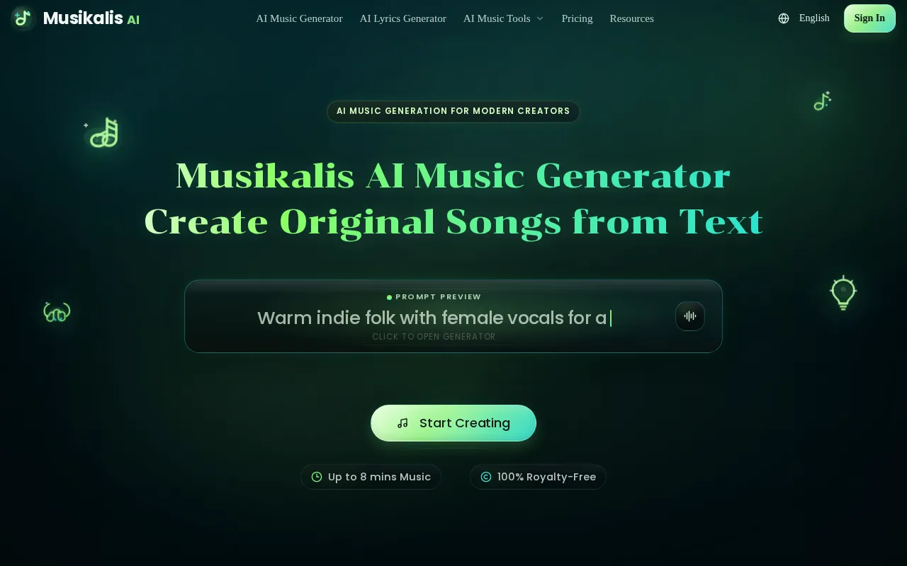 Musikalis AI — preview screenshot