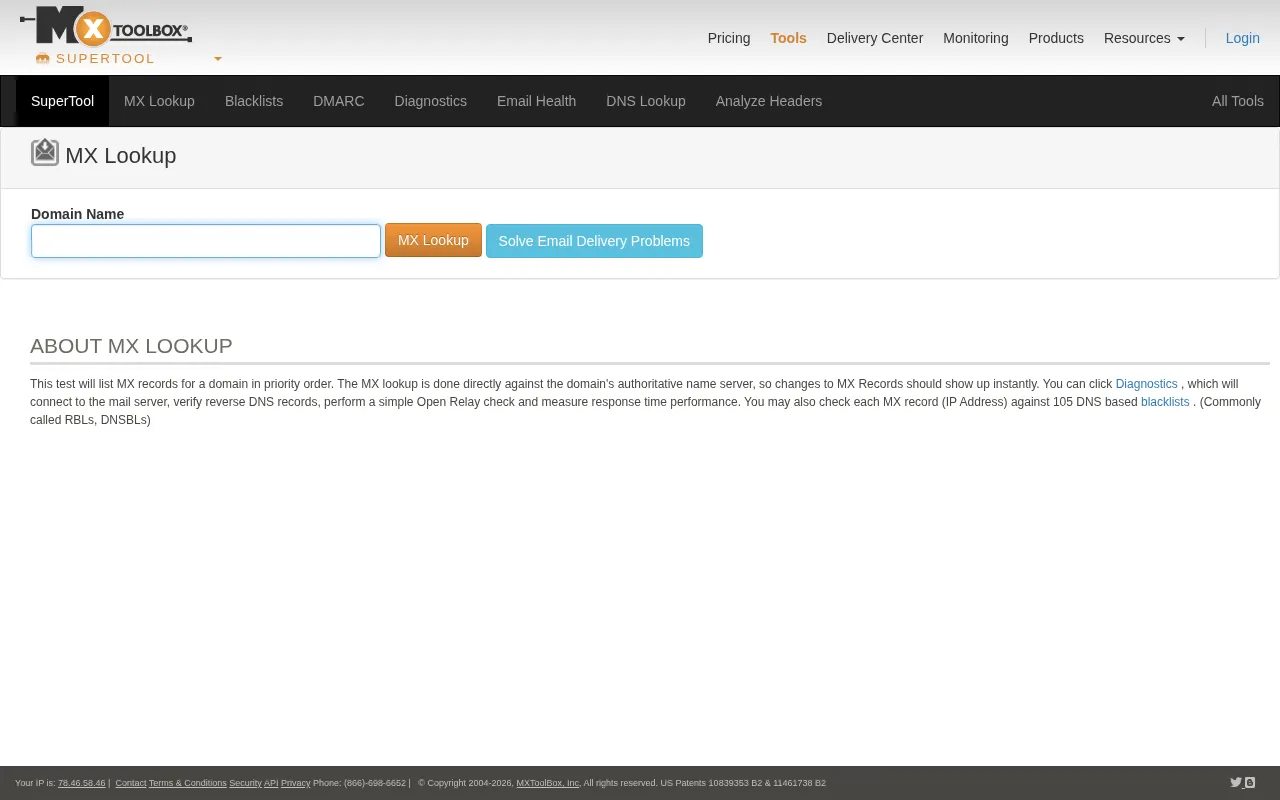 Mxtoolbox — preview screenshot