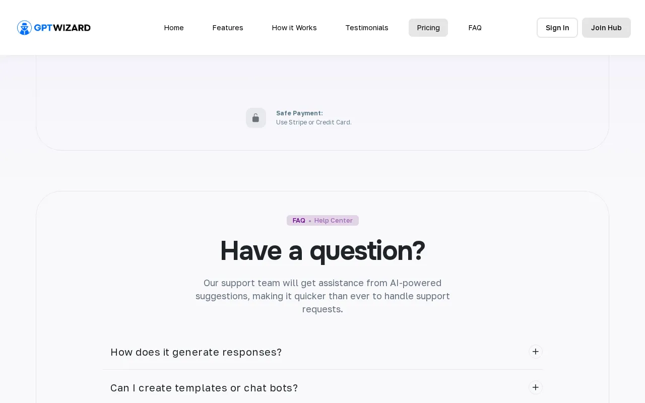 My GPT Wizard — pricing page
