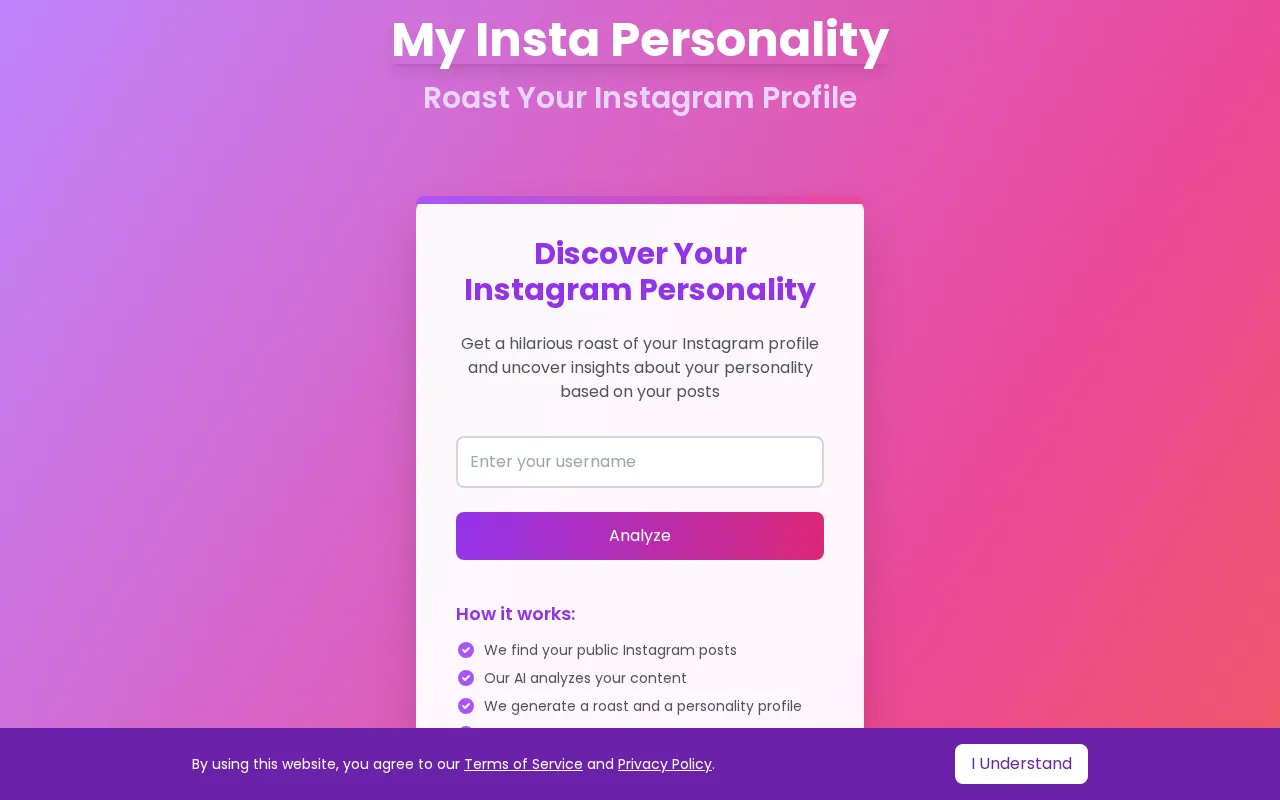 My Insta Personality — preview screenshot