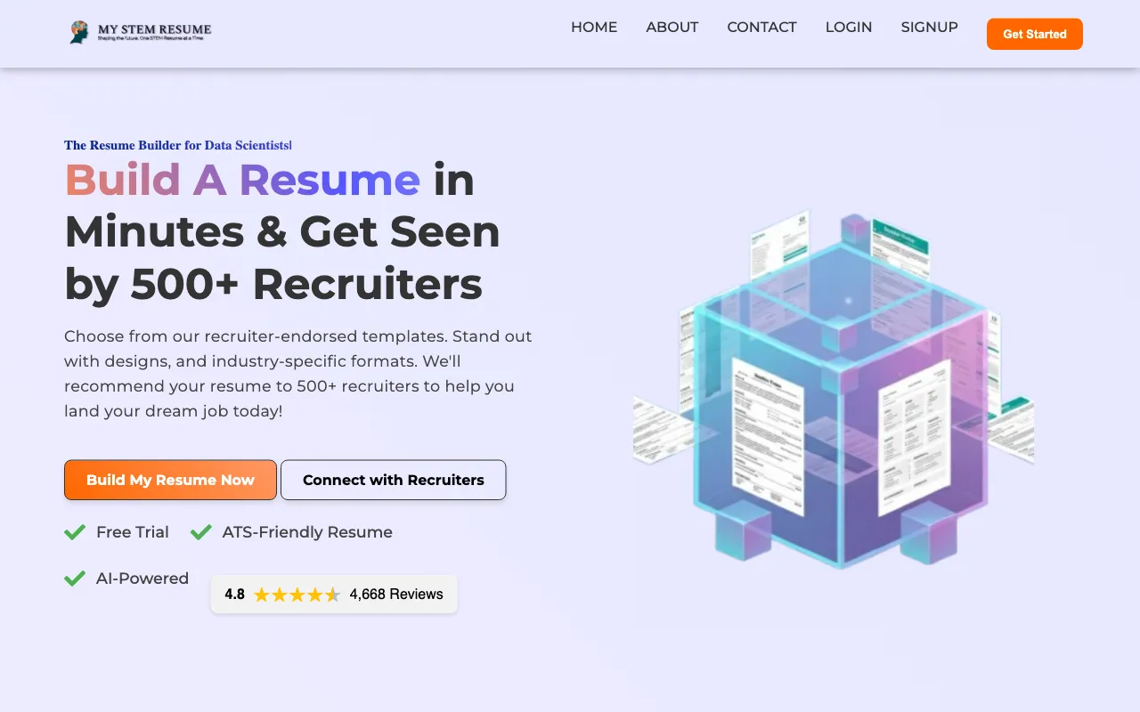 My STEM Resume — preview screenshot