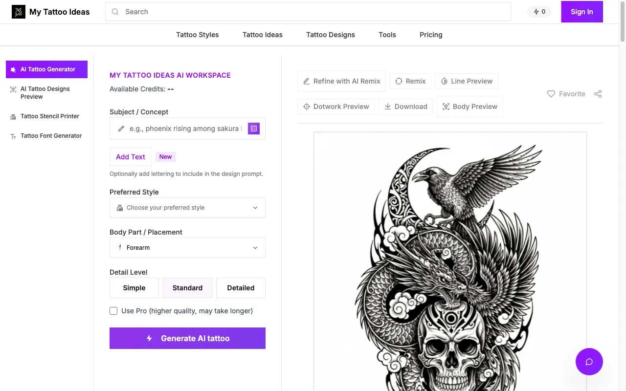 My Tattoo Ideas — preview screenshot