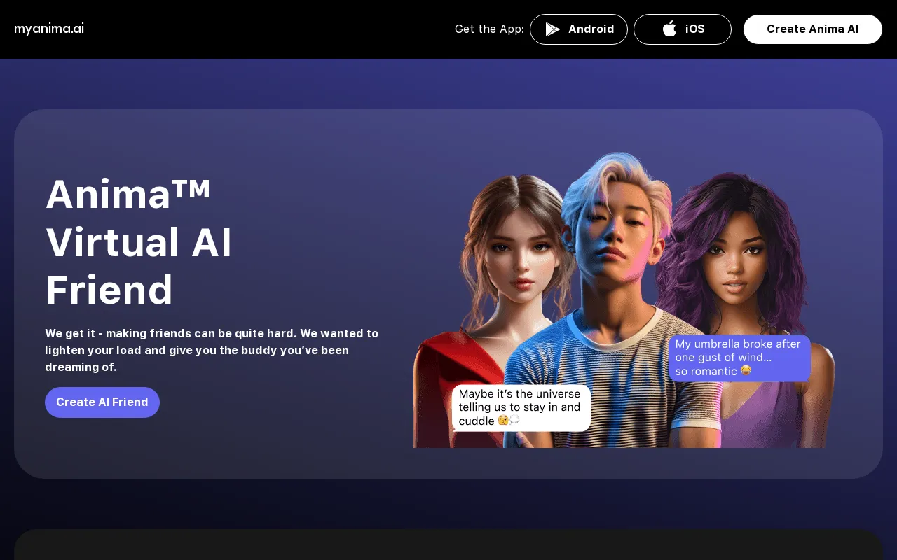 MyAnima AI Companion — preview screenshot