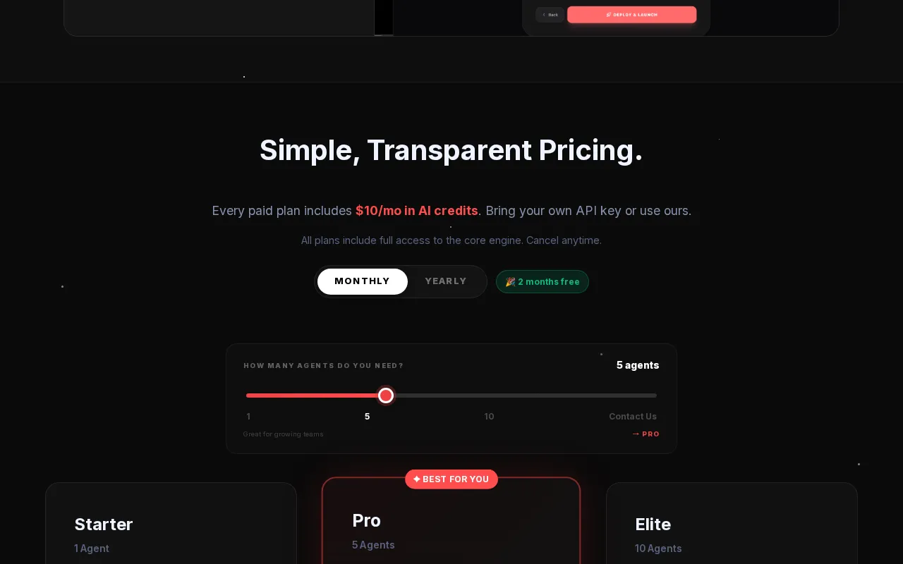 MyClaw.host — pricing page