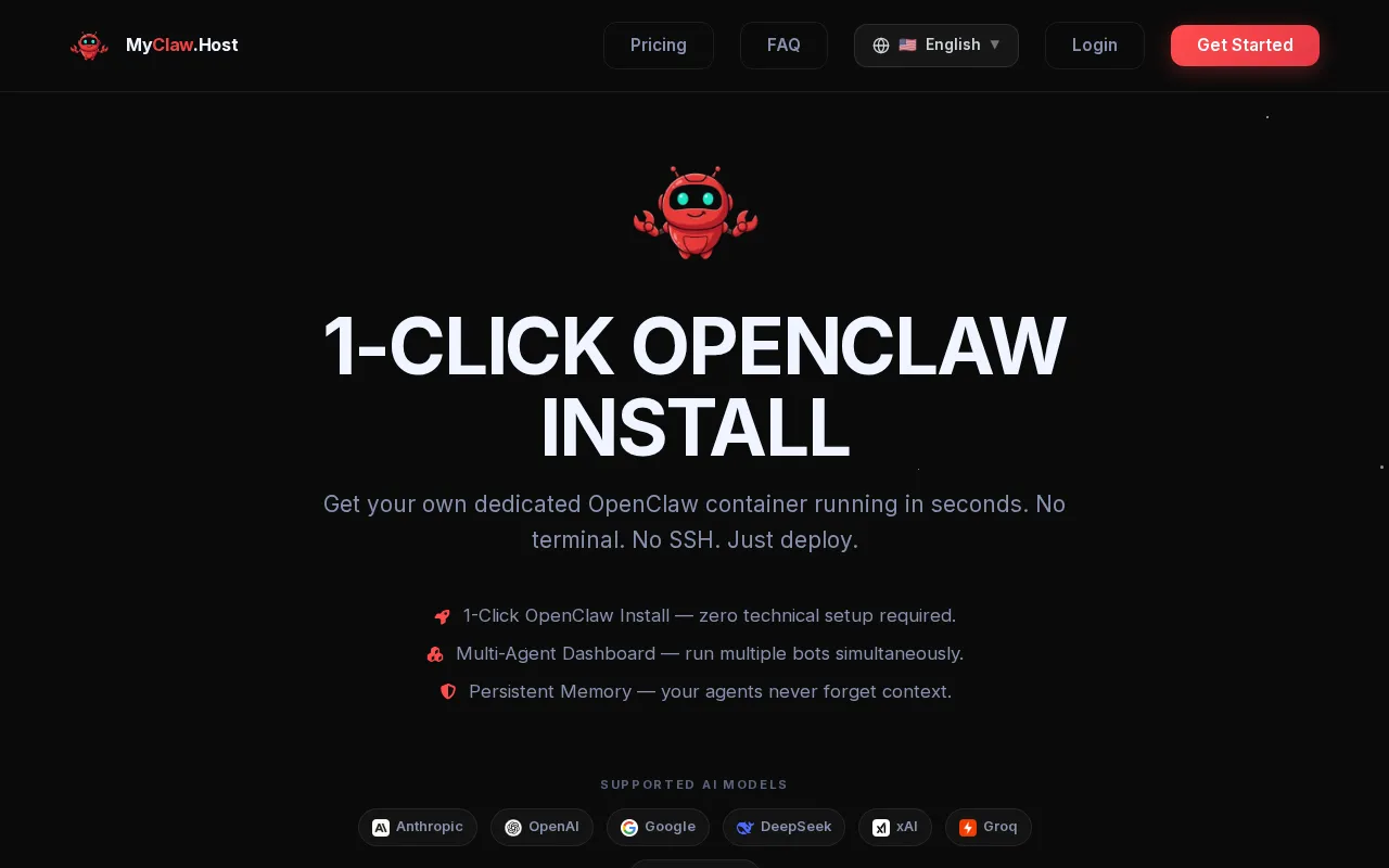 MyClaw.host — preview screenshot