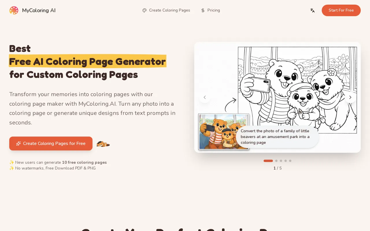 MyColoring.AI — preview screenshot