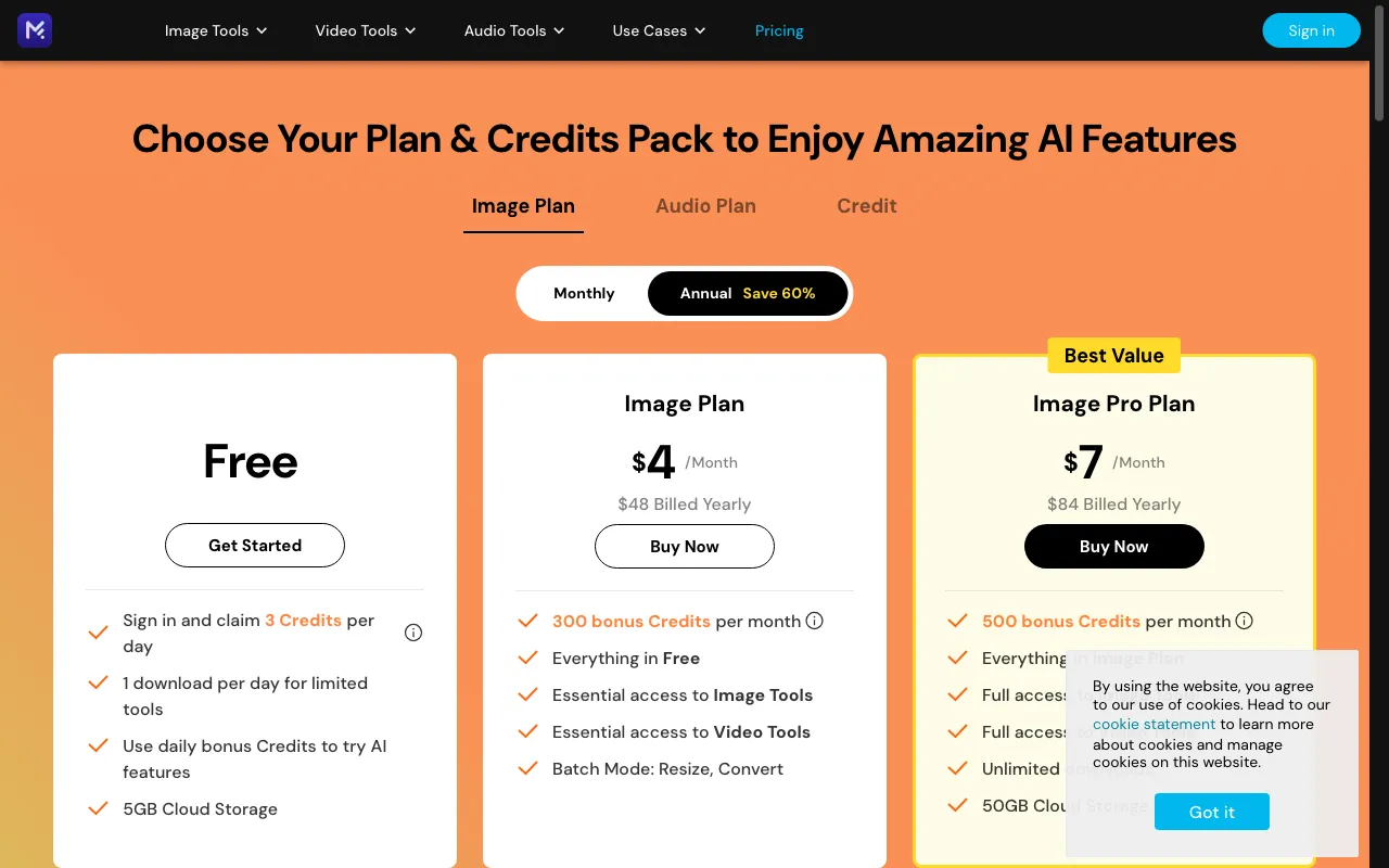 MyEdit — pricing page