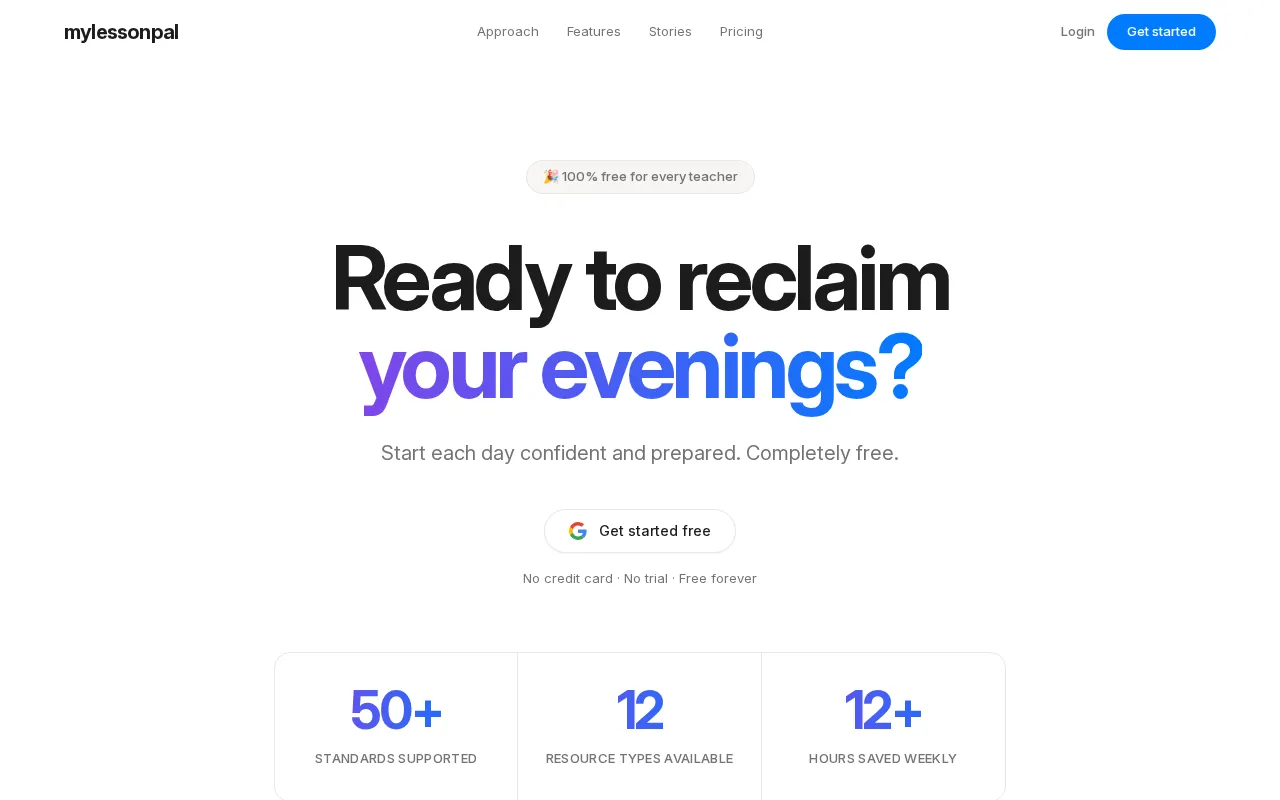 MyLessonPal — pricing page