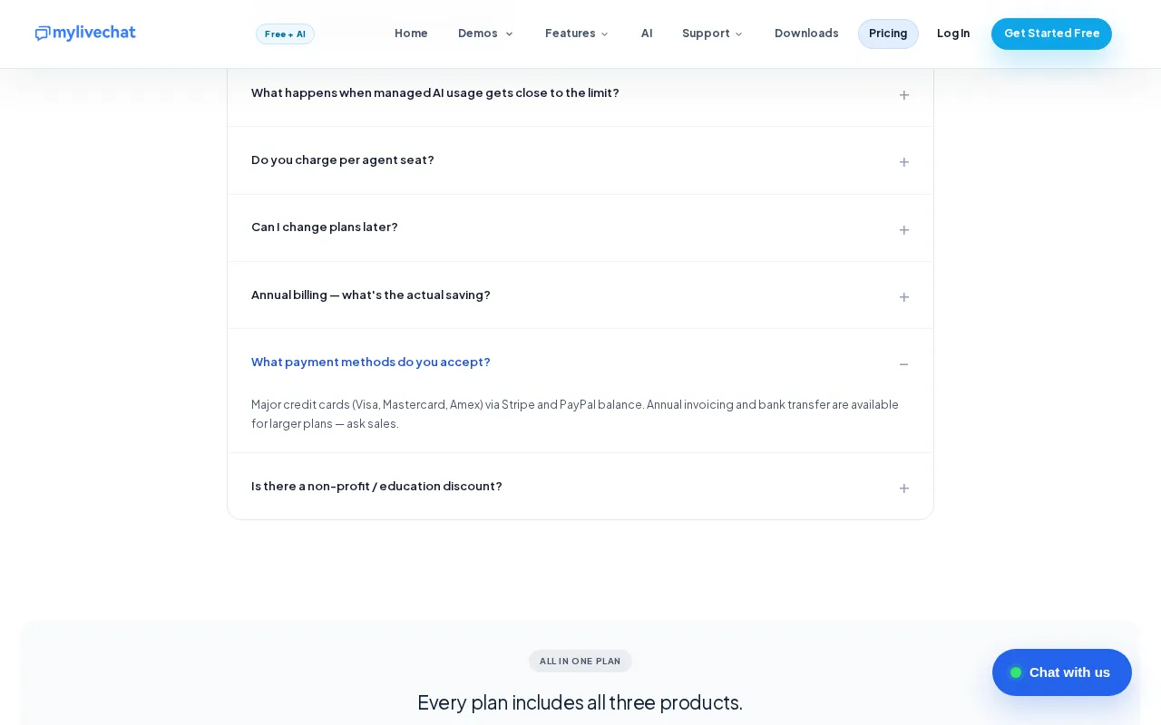 Mylivechat — pricing page