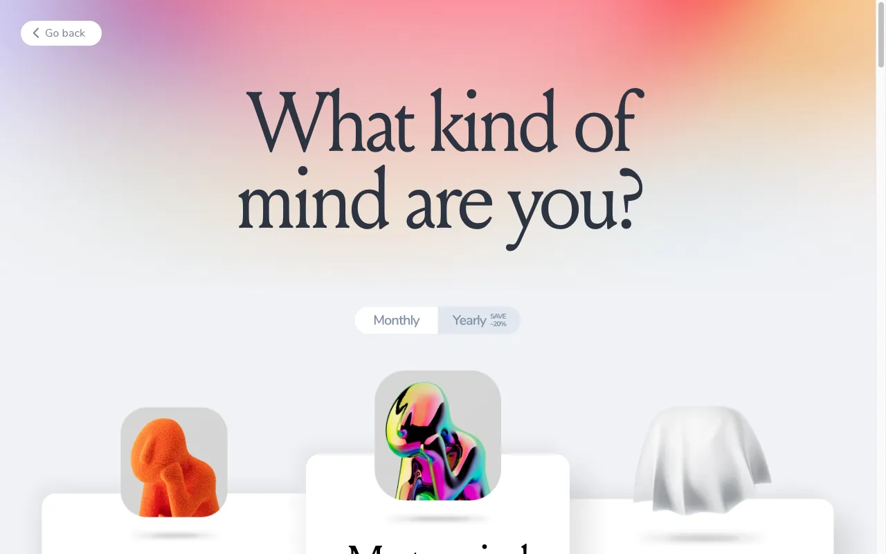 mymind — pricing page