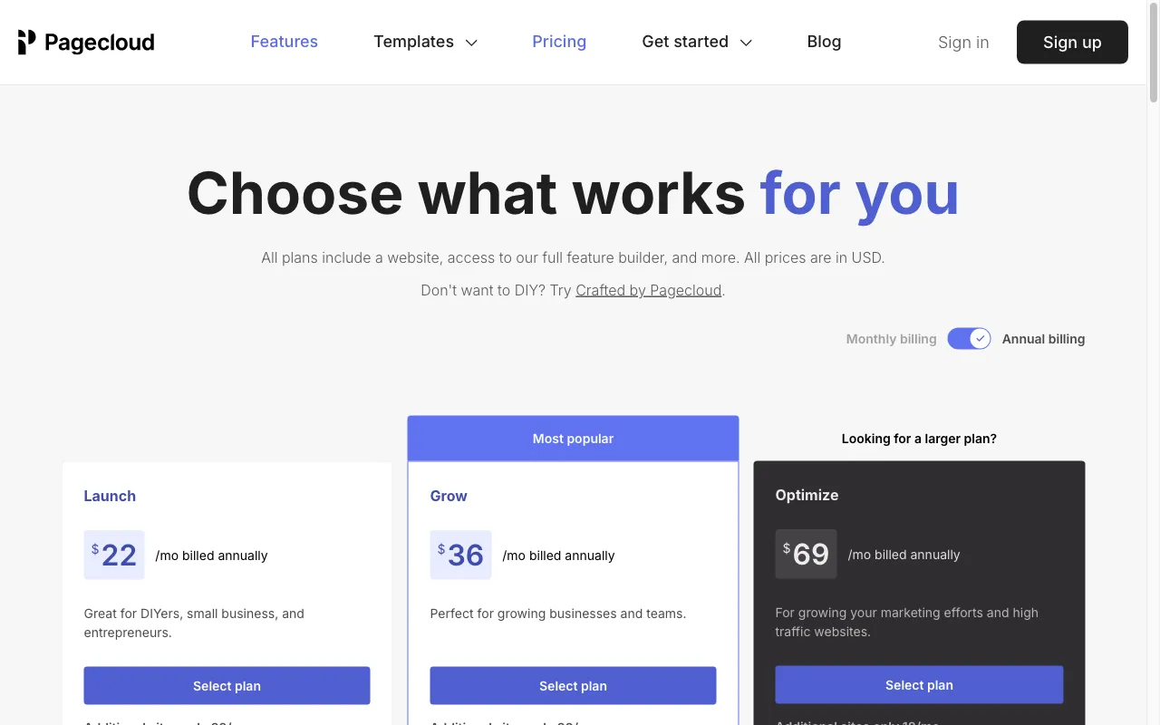 mypagecloud.com — pricing page