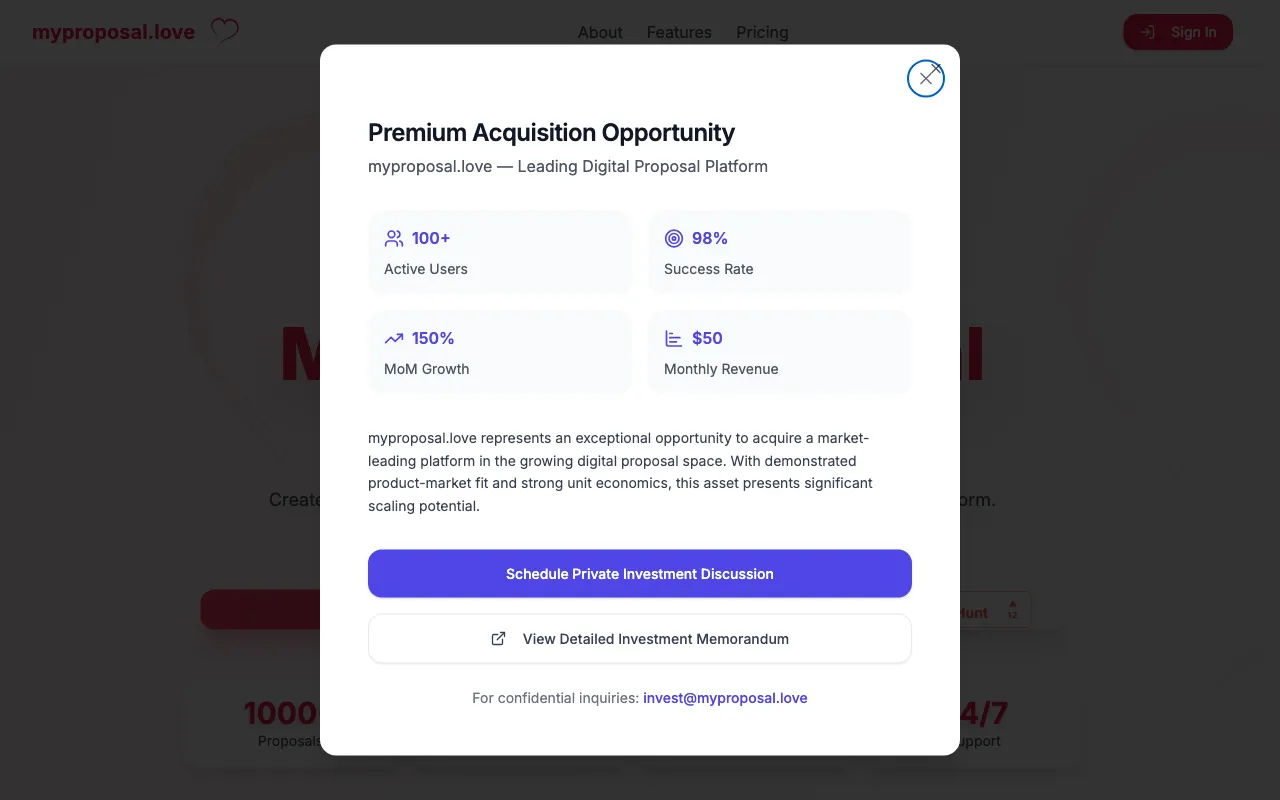 myproposal.love — preview screenshot