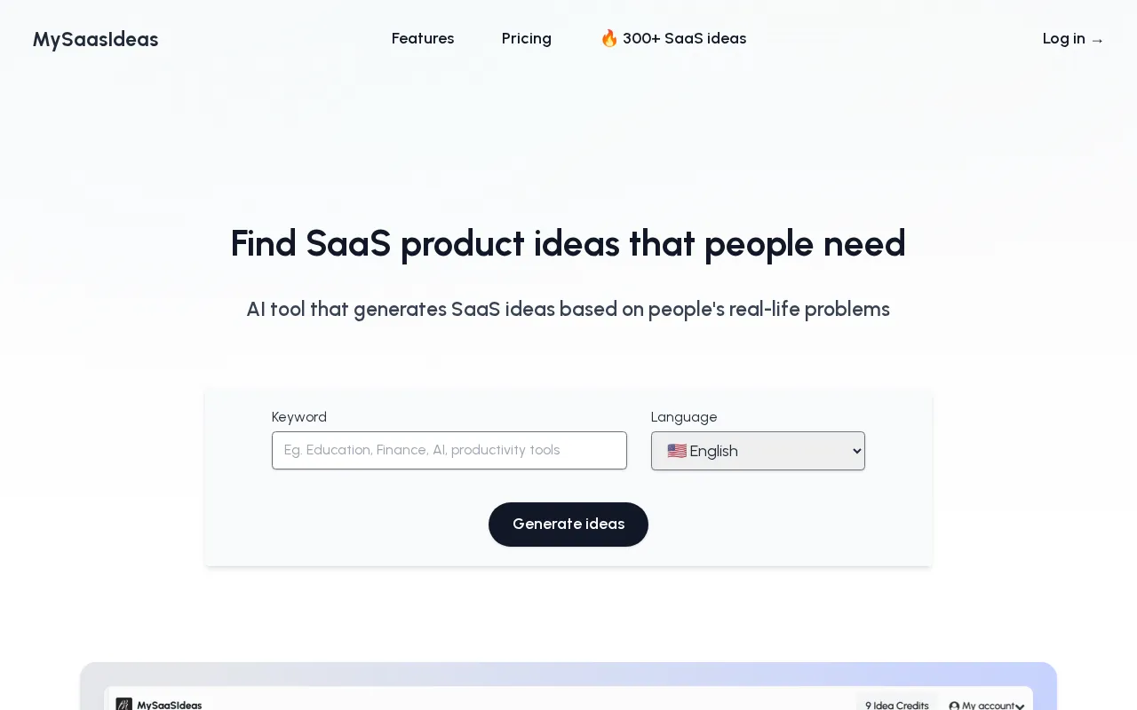 MySaaSIdeas — preview screenshot