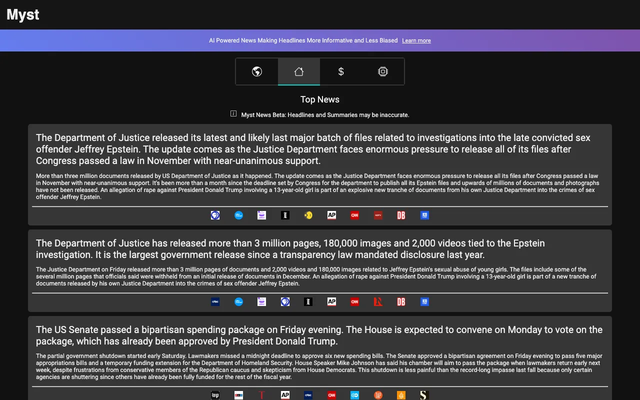 Myst News — preview screenshot
