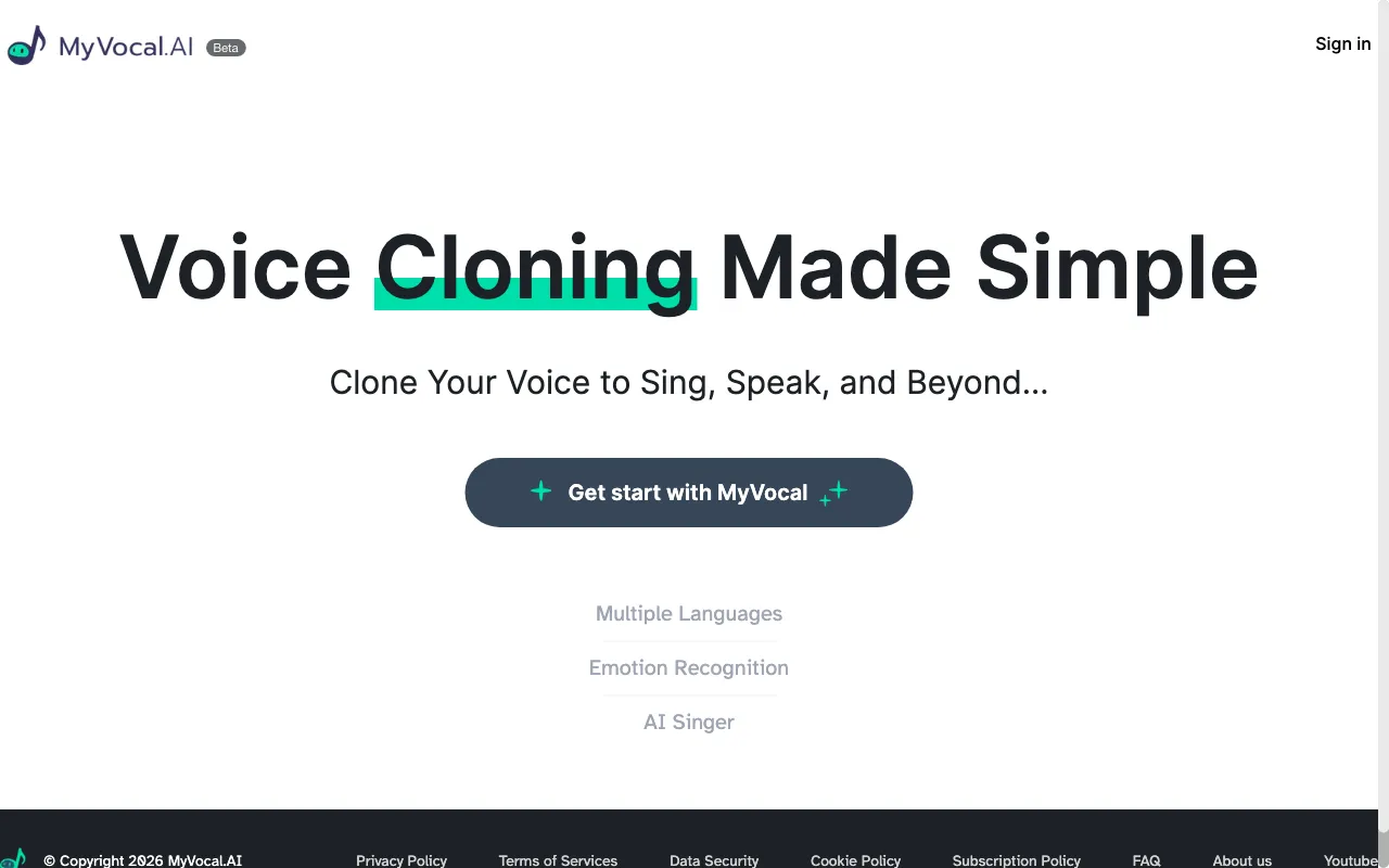 MyVocal Voice Synthesizer — preview screenshot