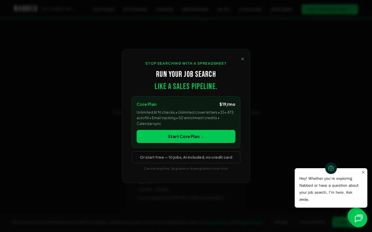 Nabbed — pricing page