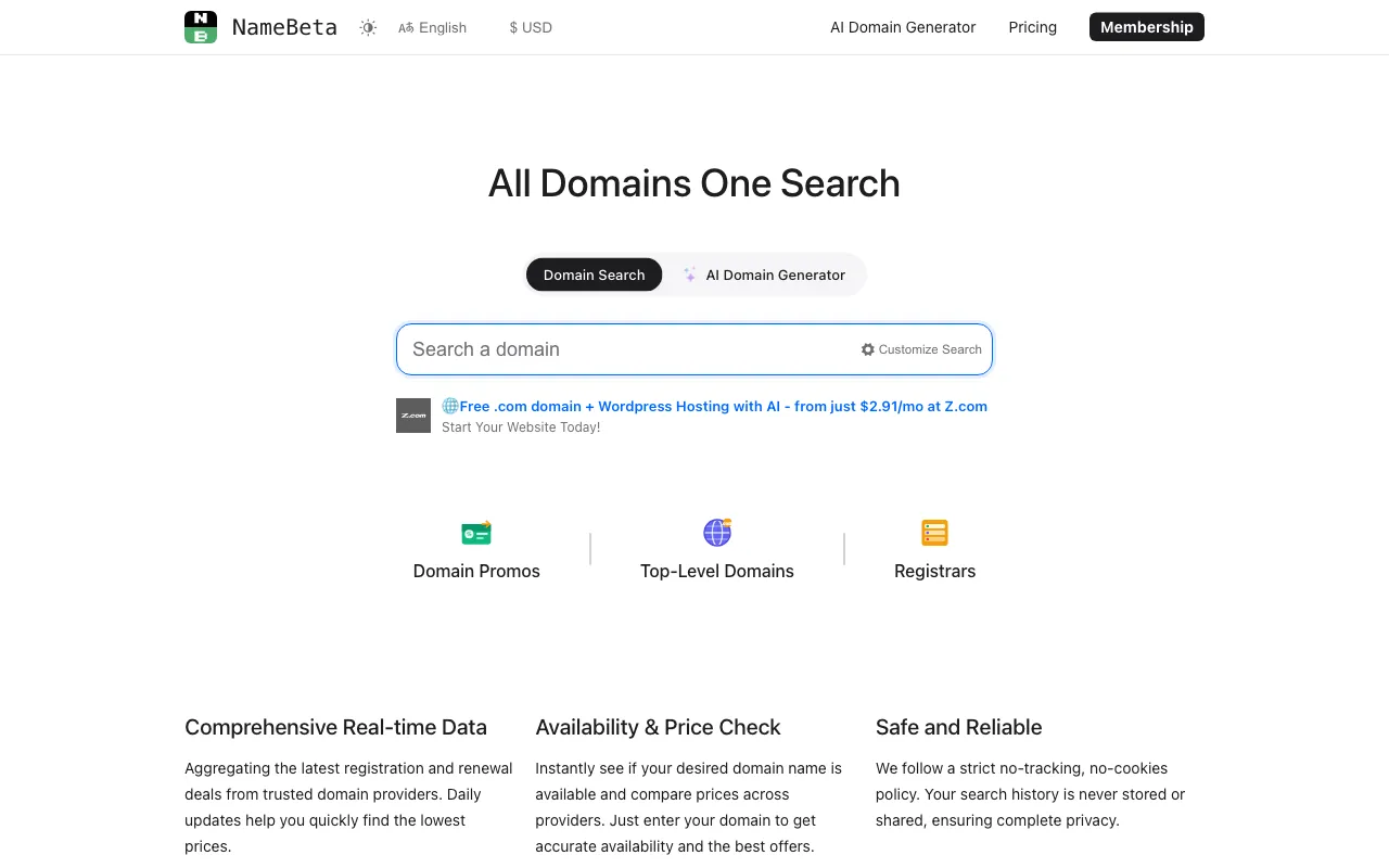 NameBeta — preview screenshot