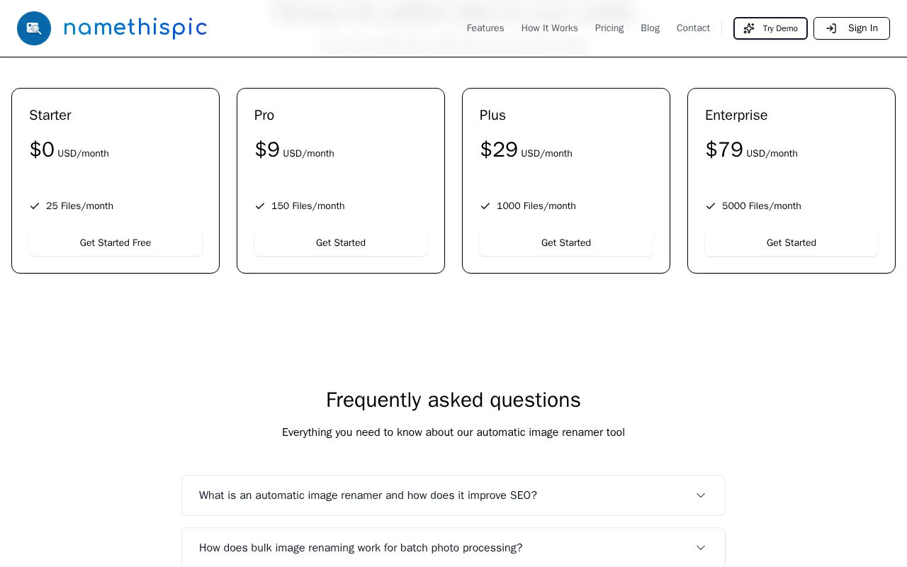 namethispic — pricing page