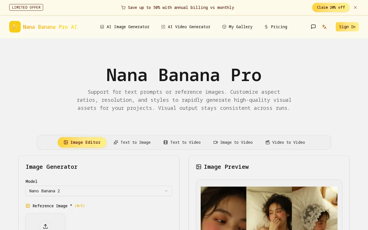 Nana Banana Pro AI — preview screenshot
