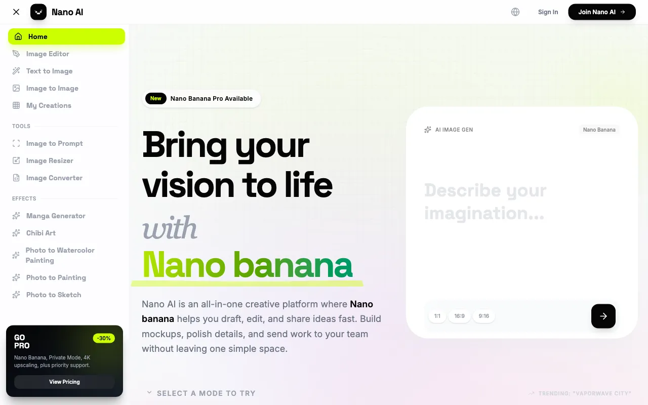 Nano AI — preview screenshot