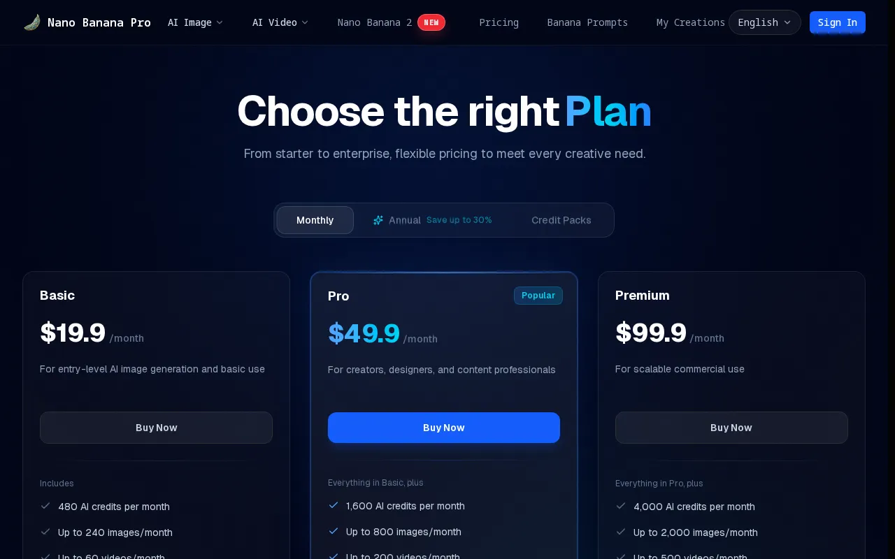 Nano Banana 2 AI Image Generator Free Online — pricing page