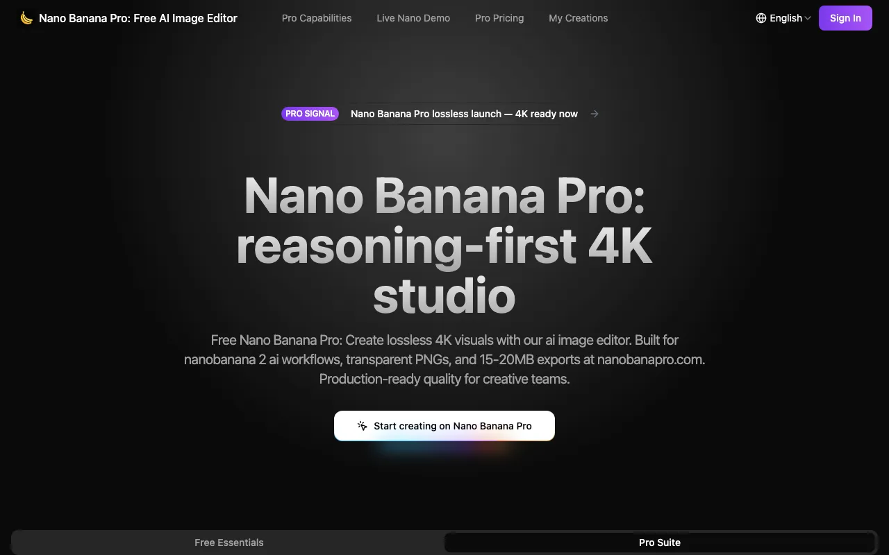Nano Banana Pro: Free AI Image Editor — preview screenshot
