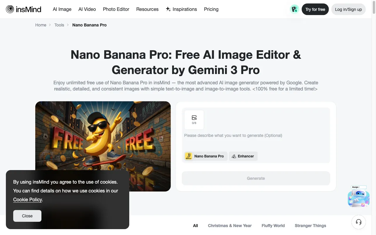 Nano Banana Pro in insMind — preview screenshot