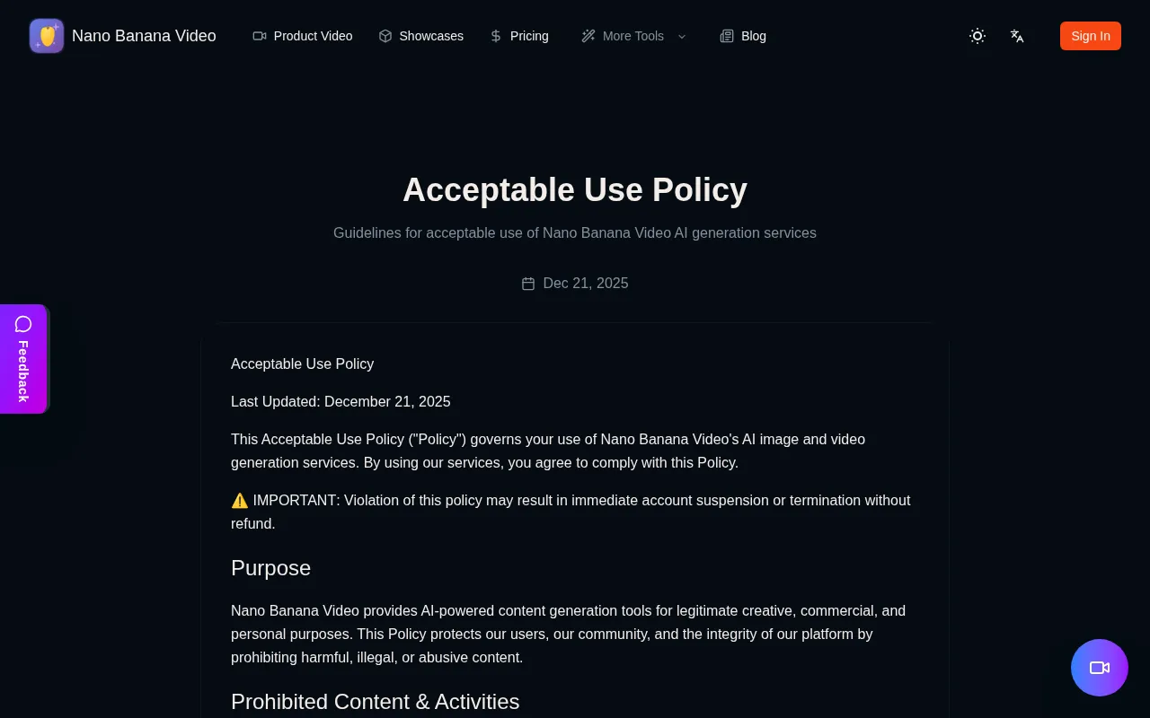 Nano Banana Video — pricing page
