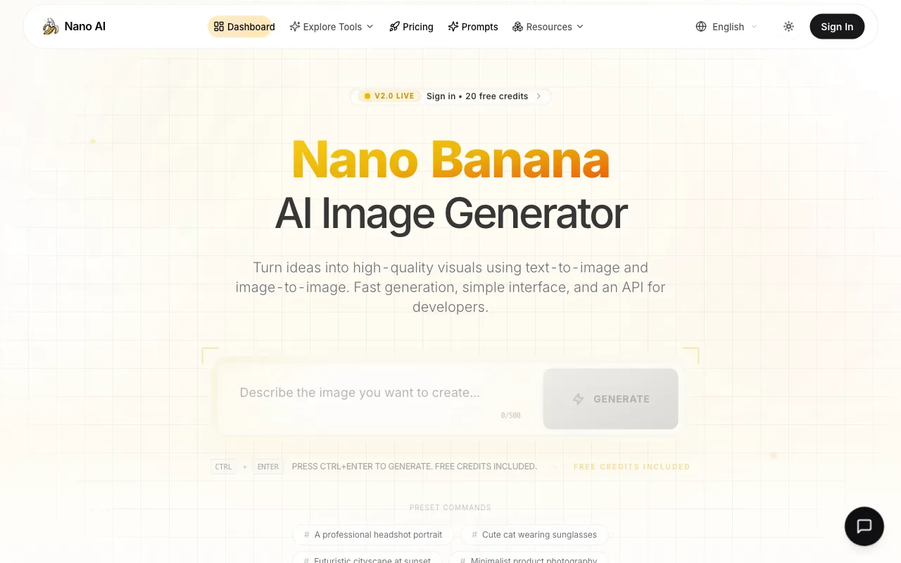 NanoBanana AI Image Generator — preview screenshot