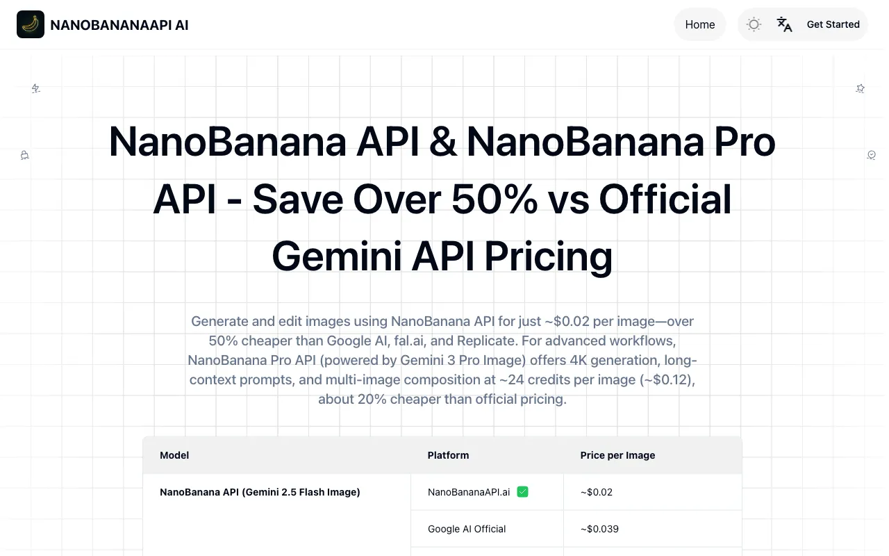 NanoBananaAPI.ai — preview screenshot