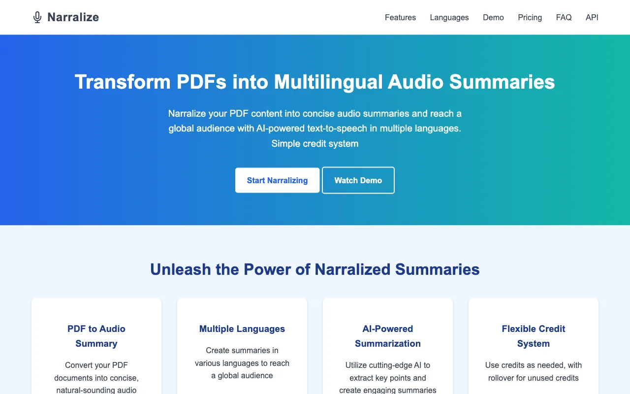 Narralize — preview screenshot