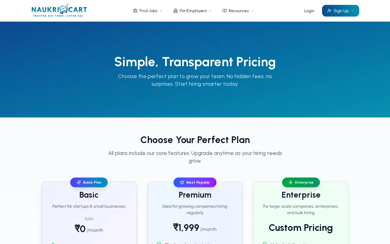 Naukricart — pricing page