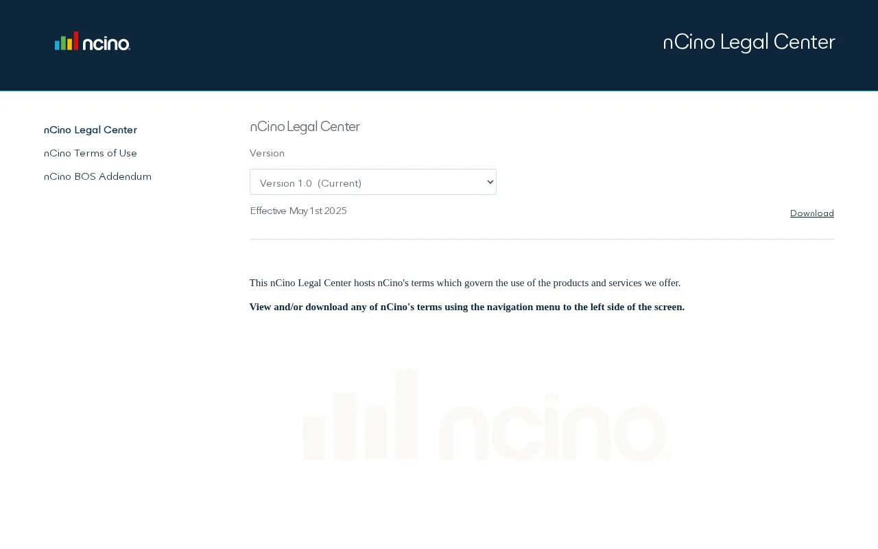 nCino Legal Center — preview screenshot