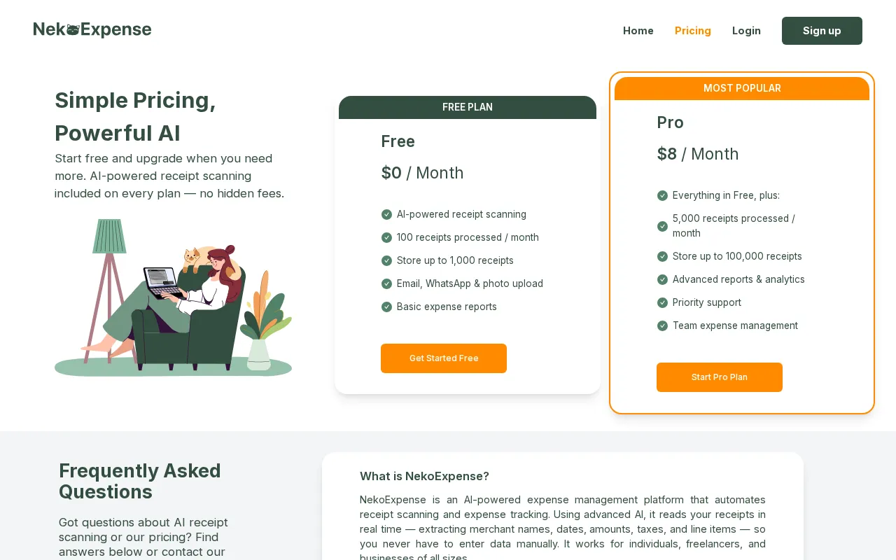 NekoExpense — pricing page