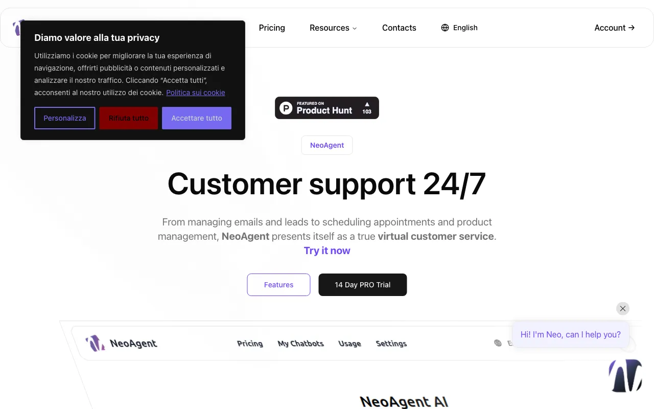 NeoAgent — preview screenshot