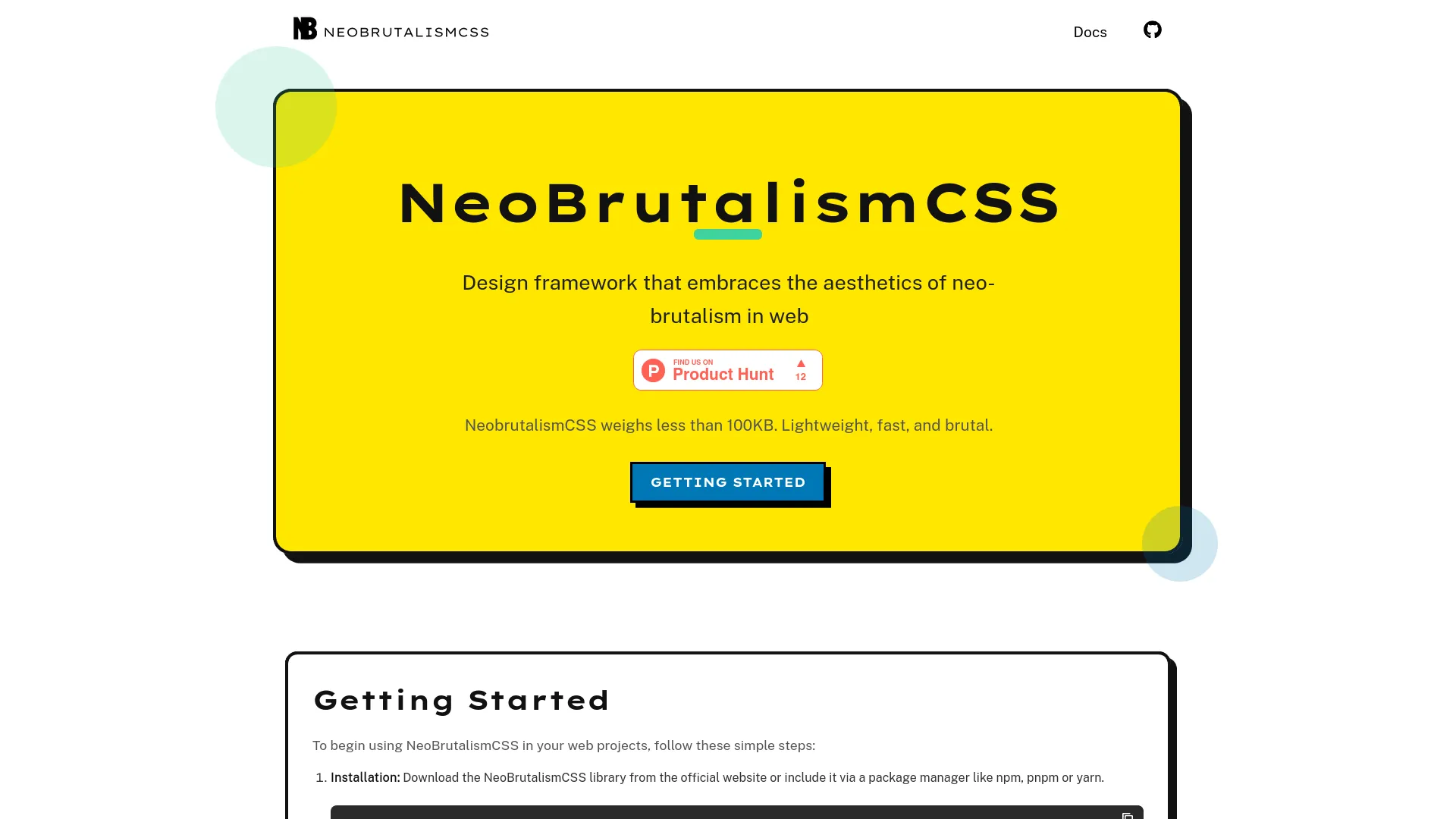 NeoBrutalismCSS — preview screenshot