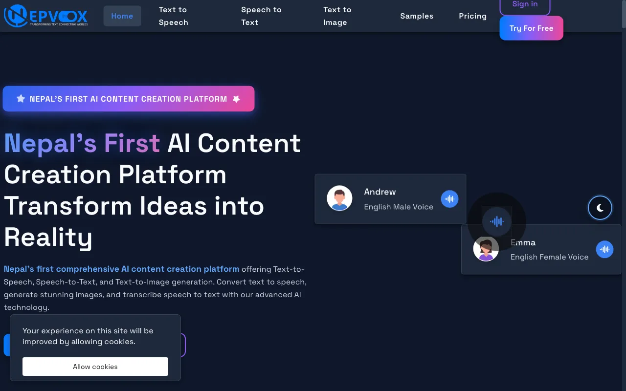 Nepvox AI — preview screenshot