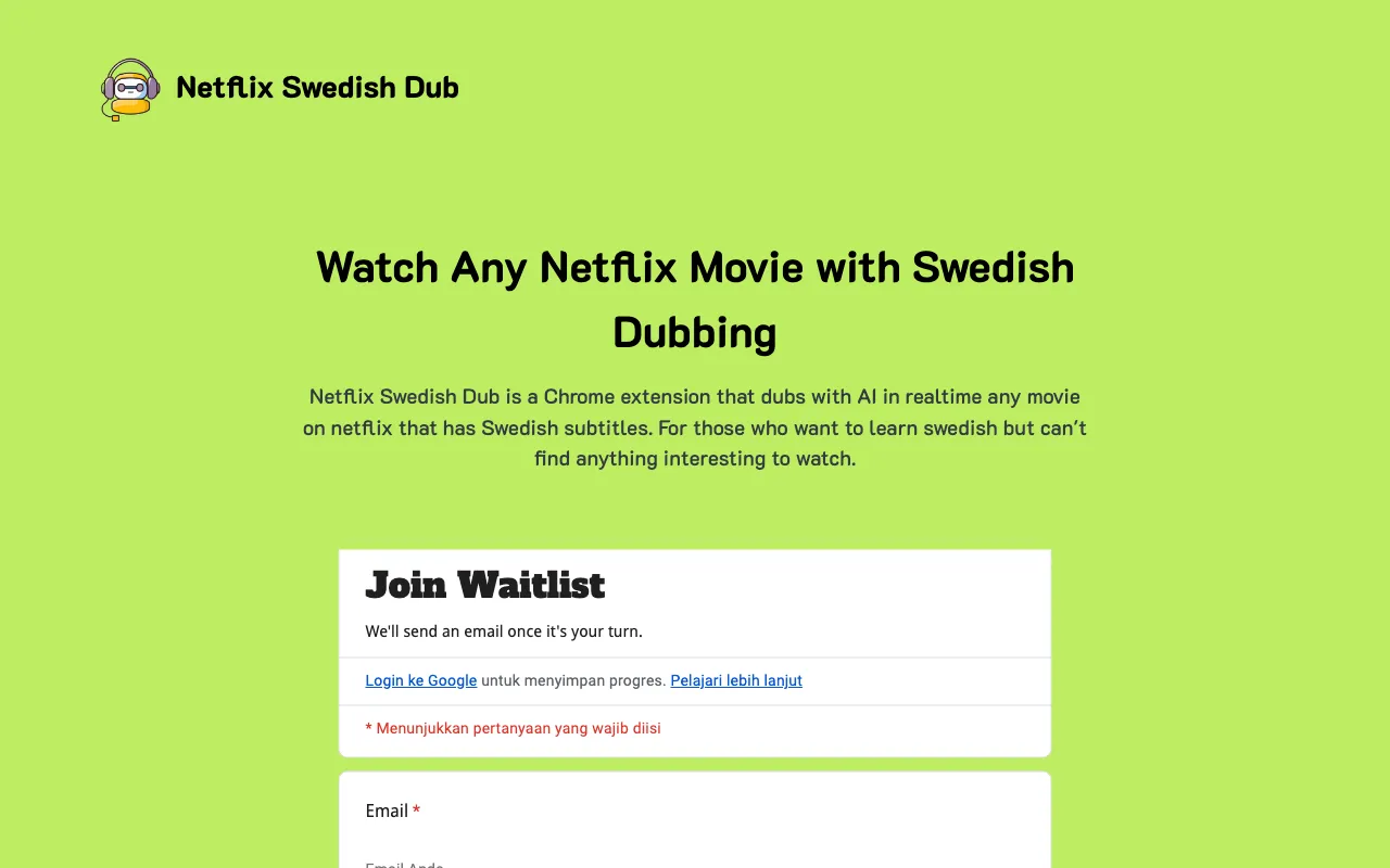 Netflix Swedish Dub — preview screenshot