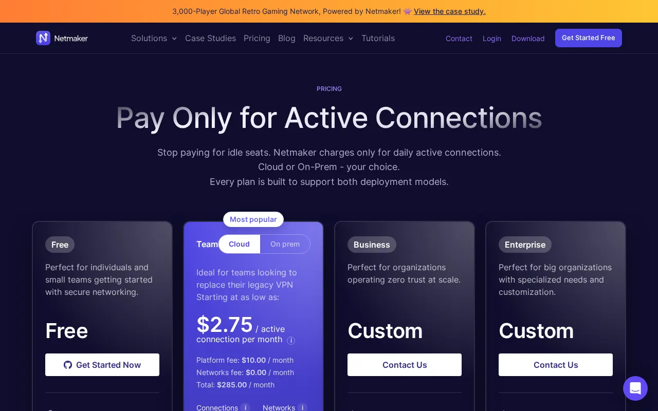 Netmaker — pricing page
