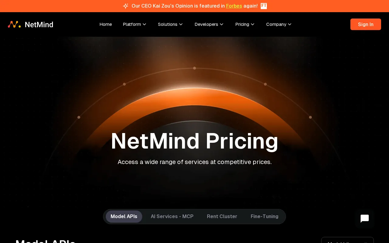 Netmind Power — pricing page