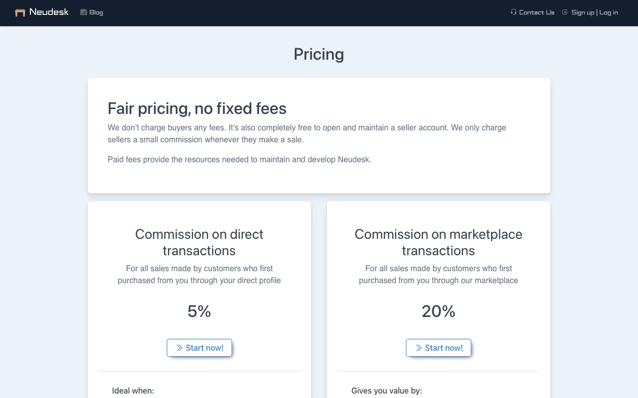 Neudesk — pricing page