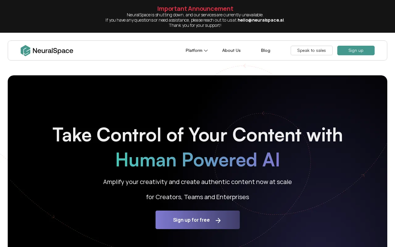 NeuralSpace VoiceAI — preview screenshot