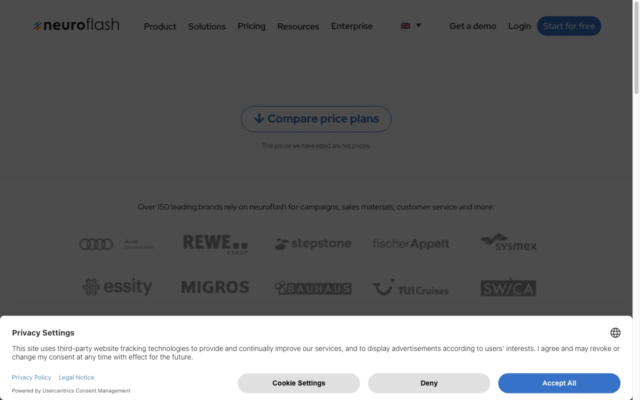 neuro-flash.com — pricing page