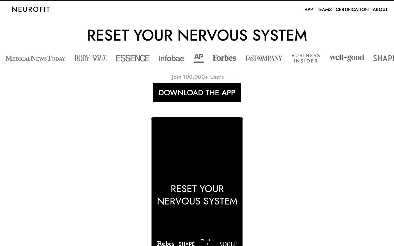 NEUROFIT App — preview screenshot