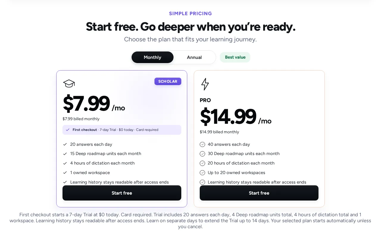 Neuronsy — pricing page