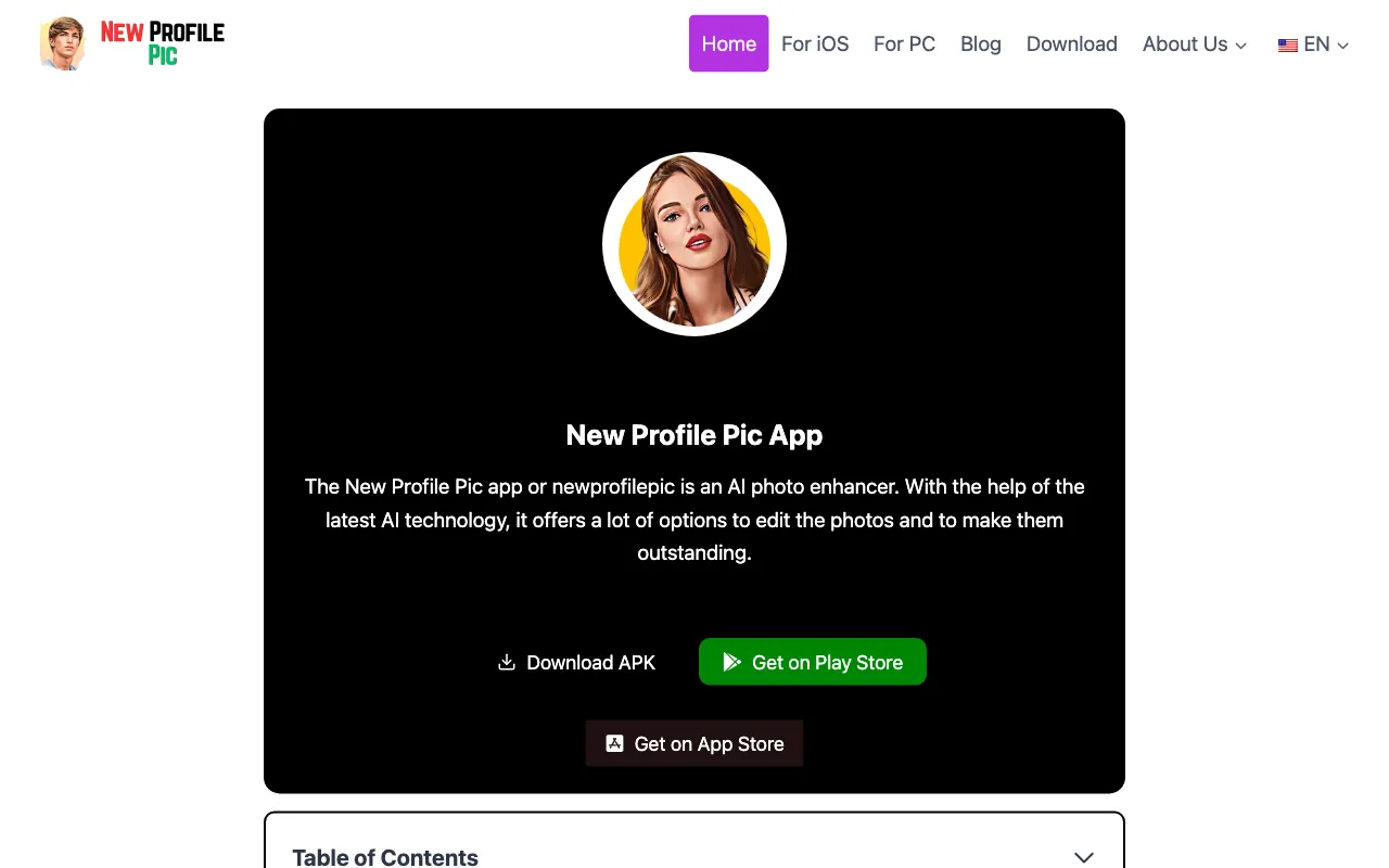 New Profile Pic App — preview screenshot
