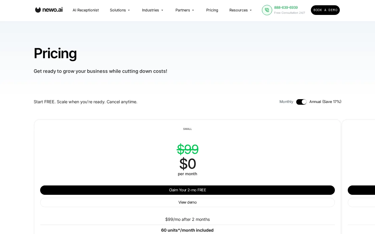 Newo — pricing page